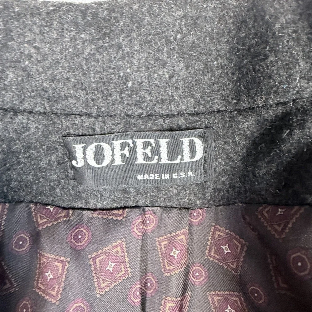 VTG Jofeld Women's S 80s 90s Double Breasted Herringbone USA Wool City Chic
